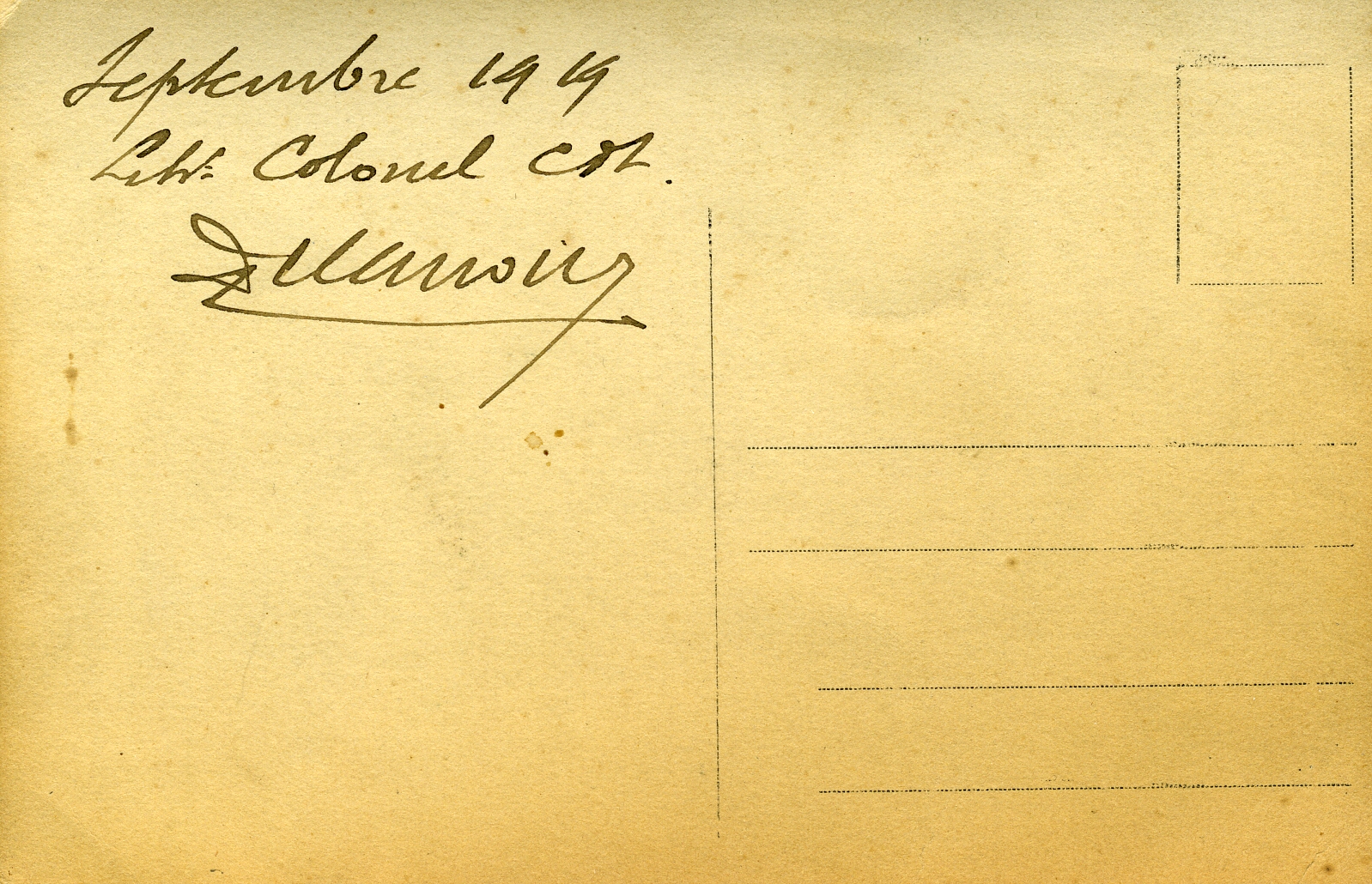 Signature du Lieutenant-Colonel commandant le 54 ème Régiment 