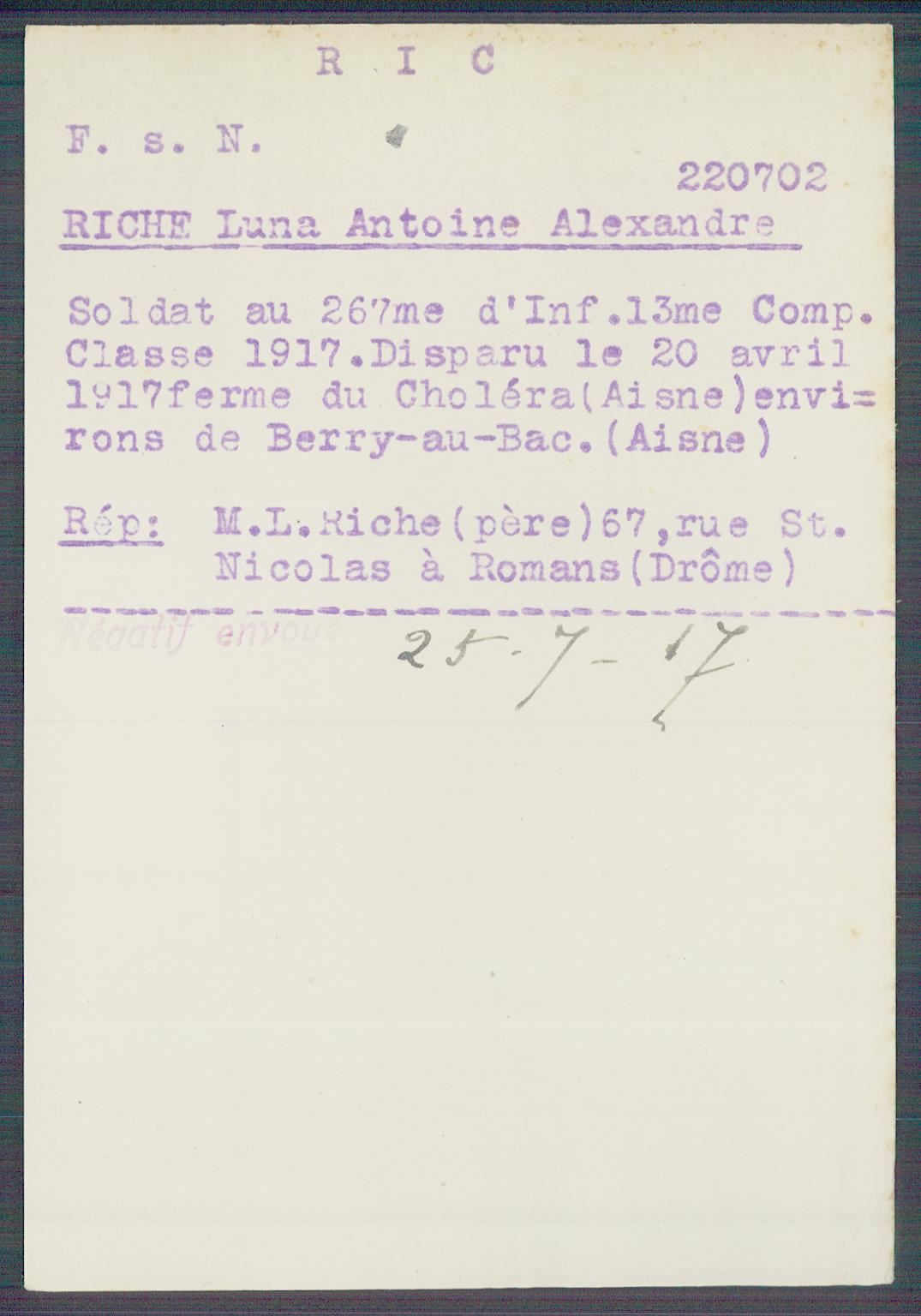 Fiche de demande de renseignements sur Luna Riche