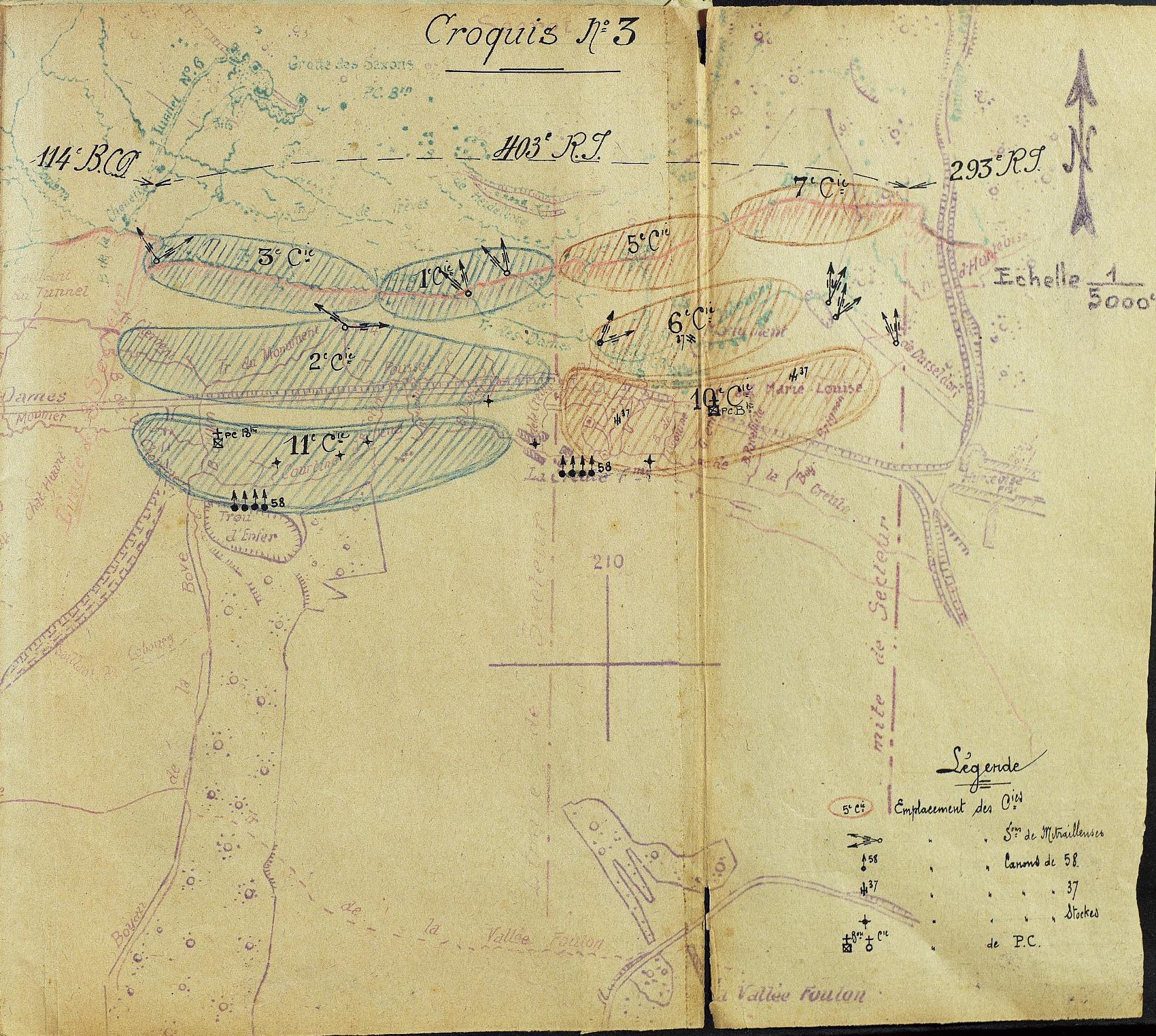 Secteur du 403e régiment d'infanterie à Hurtebise fin août 1917