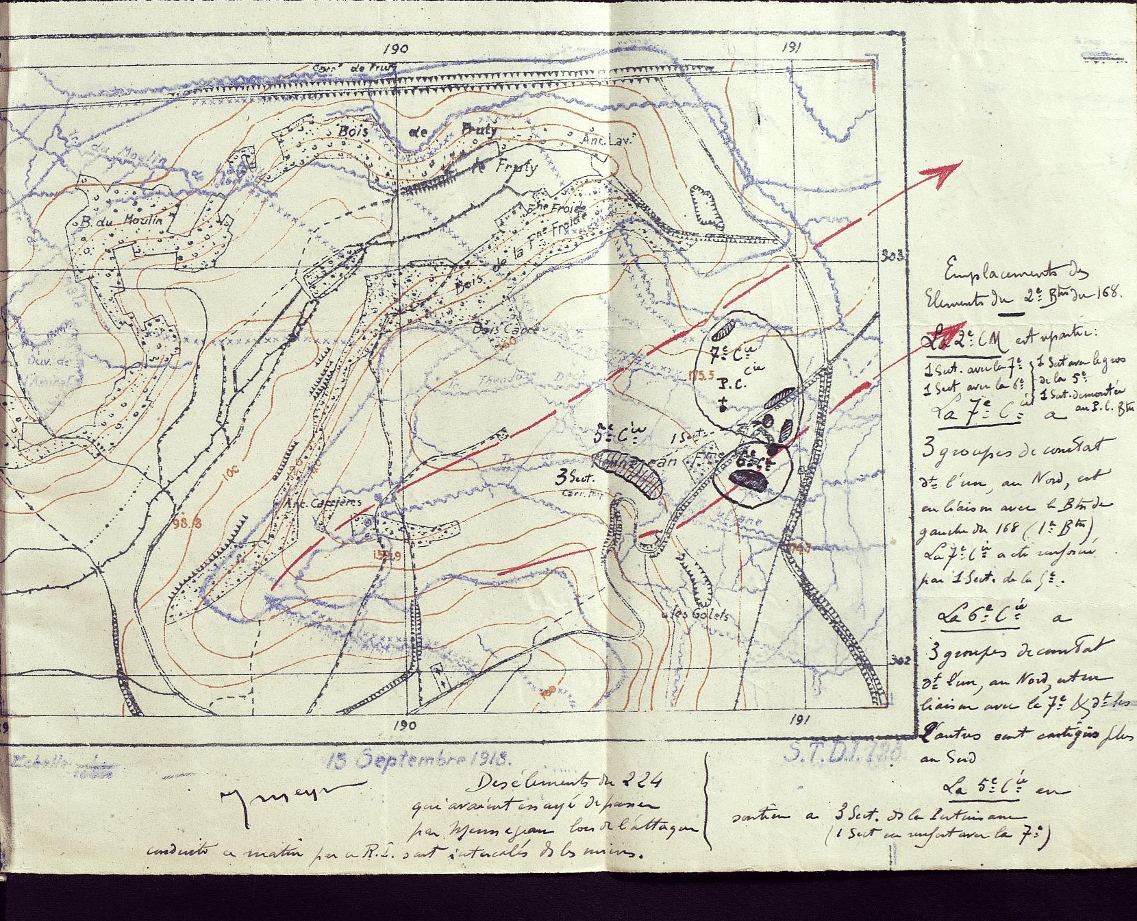 Le 168e régiment d'infanterie à la ferme Mennejean le 15 septembre 1918