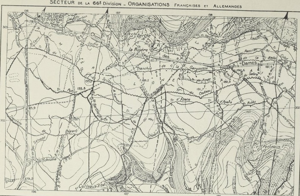 Secteur du 28e BCA à la Royère en juillet 1917