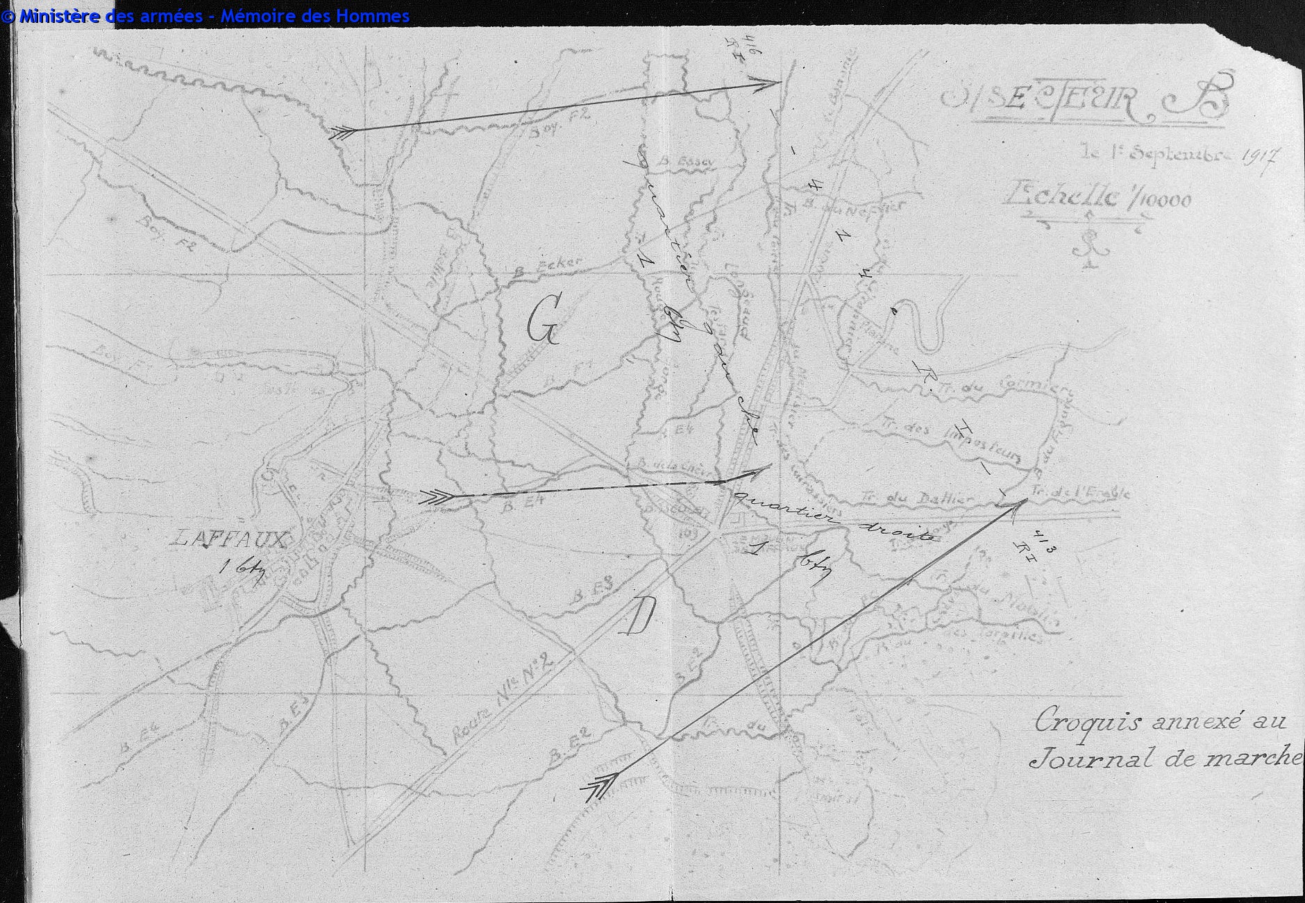 Le 414e régiment d'infanterie au sous-secteur B de Laffaux fin août 1917