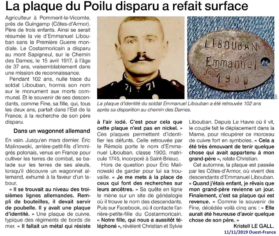 Article Ouest-France - novembre 2019