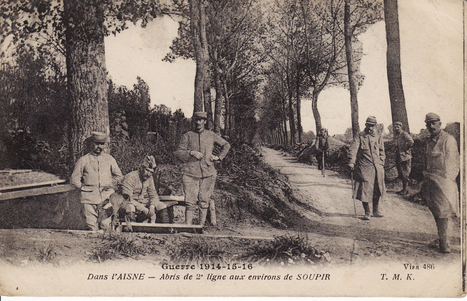 Abris de 2ème ligne aux environs de Soupir