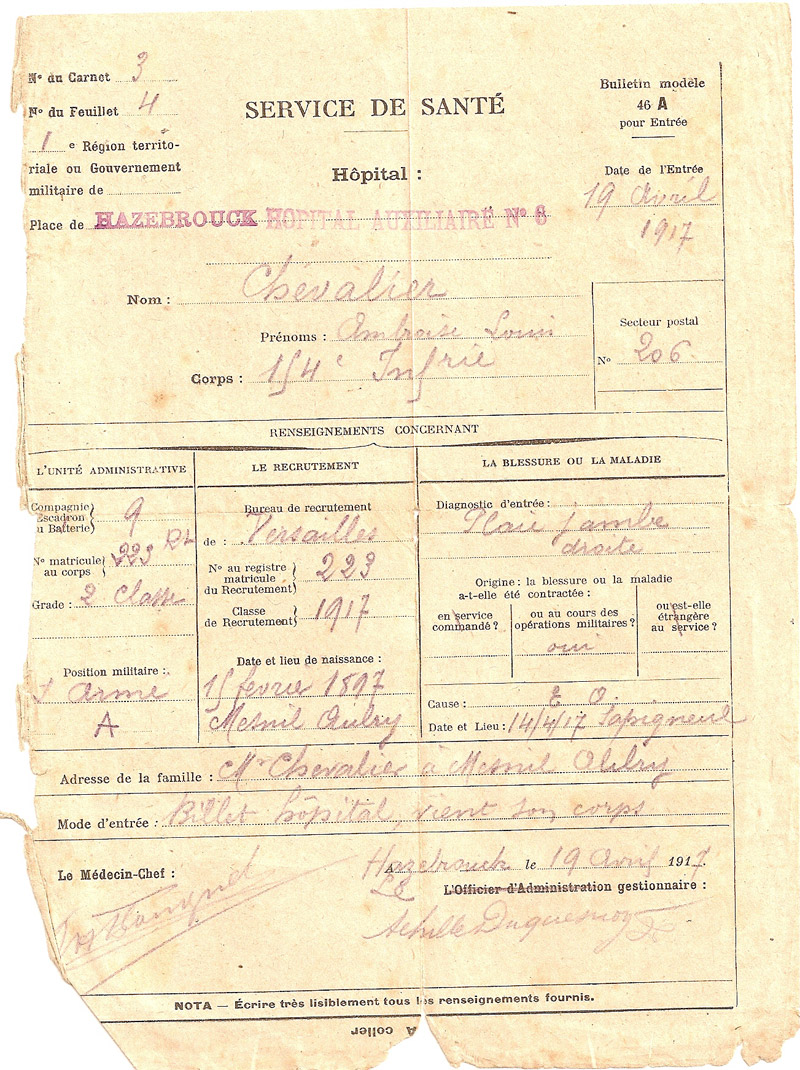 Service de santé - CHEVALIER Ambroise