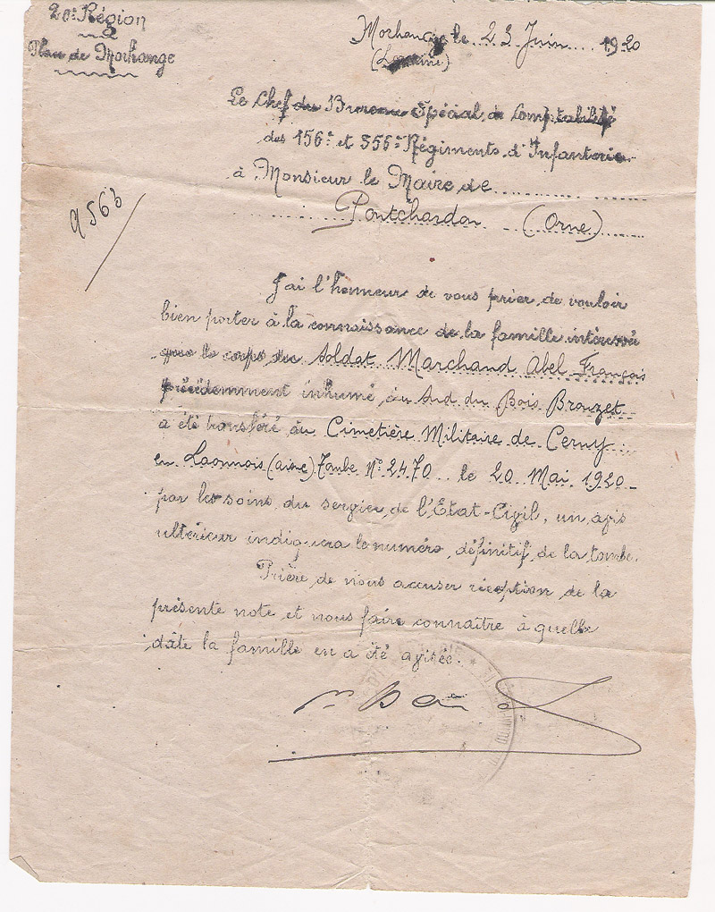 Transfert du corps - Abel MARCHAND