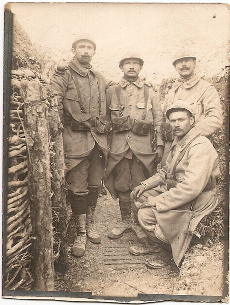 Joseph PIERRE et  3 autres compagnons du 201e RI - janvier 1916