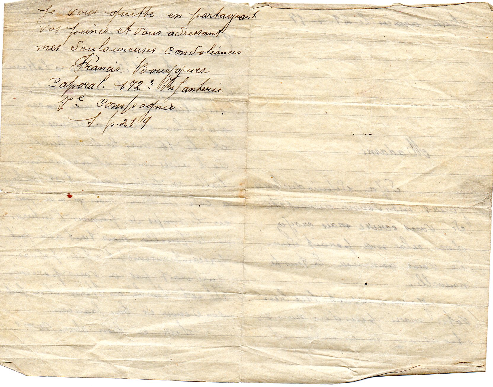 Lettre d'un camarade 2/2 - Joseph BONHOMME