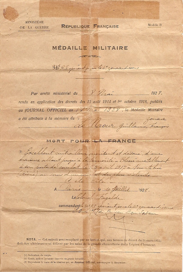 Médaille militaire-LE NAOUR Guillaume