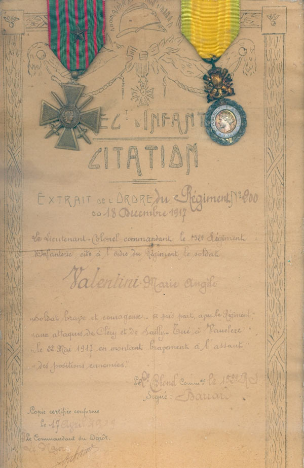 Citation - VALENTINI Marie Angèle