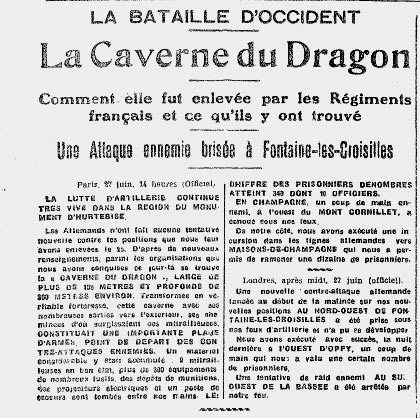 Le journal "La Dépêche" du 28 juin 1917