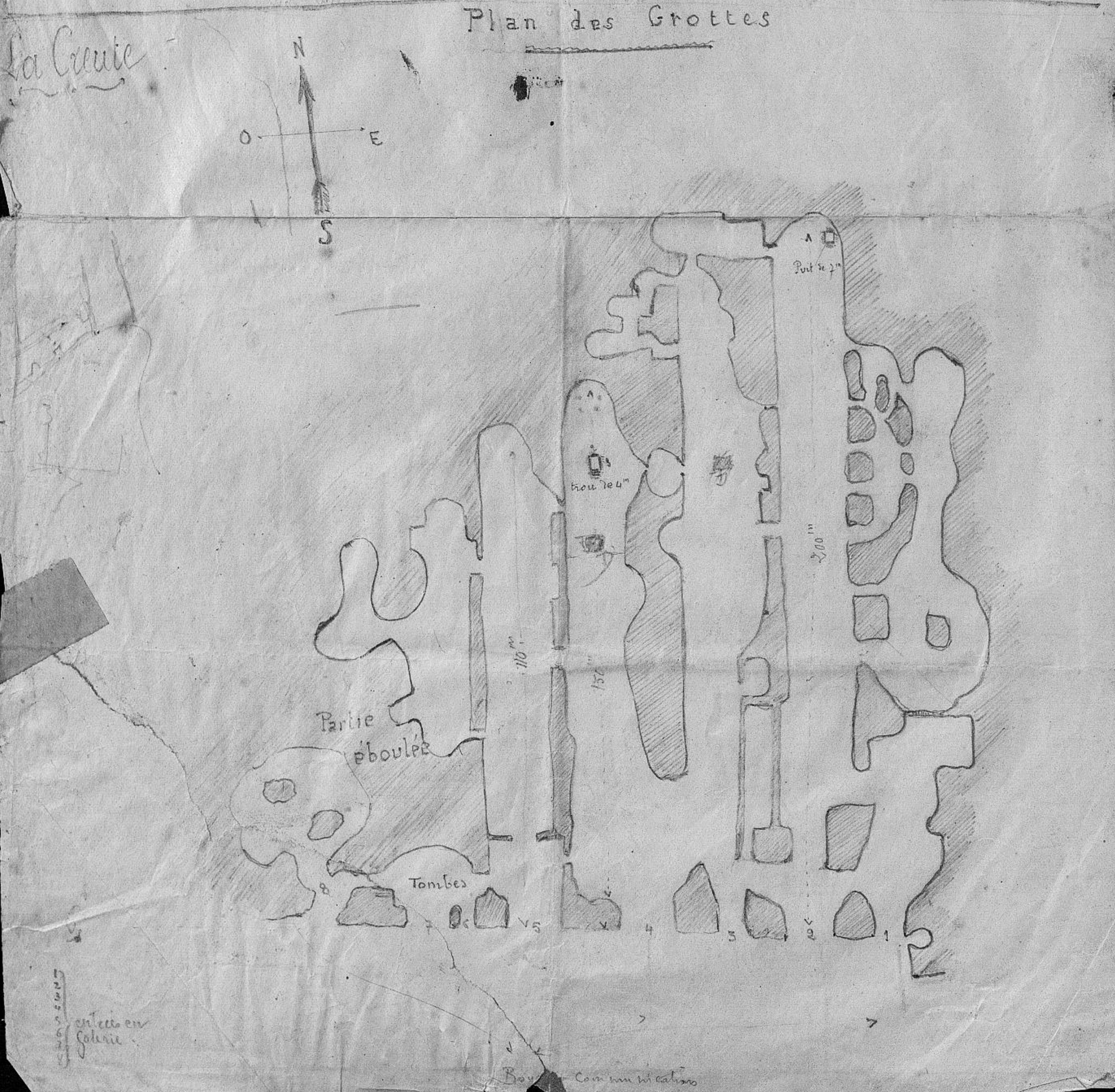 Plan de la Creute, 1914 ©SHD, JMO du 2e Génie, 18e bataillon, 2e cie