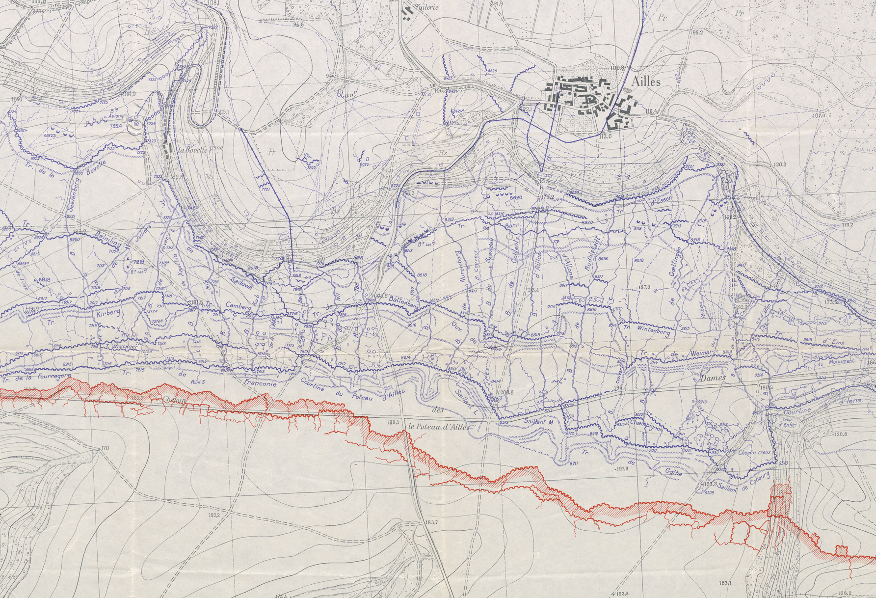 Cartes des tranchées allemandes du 25 mars 1917