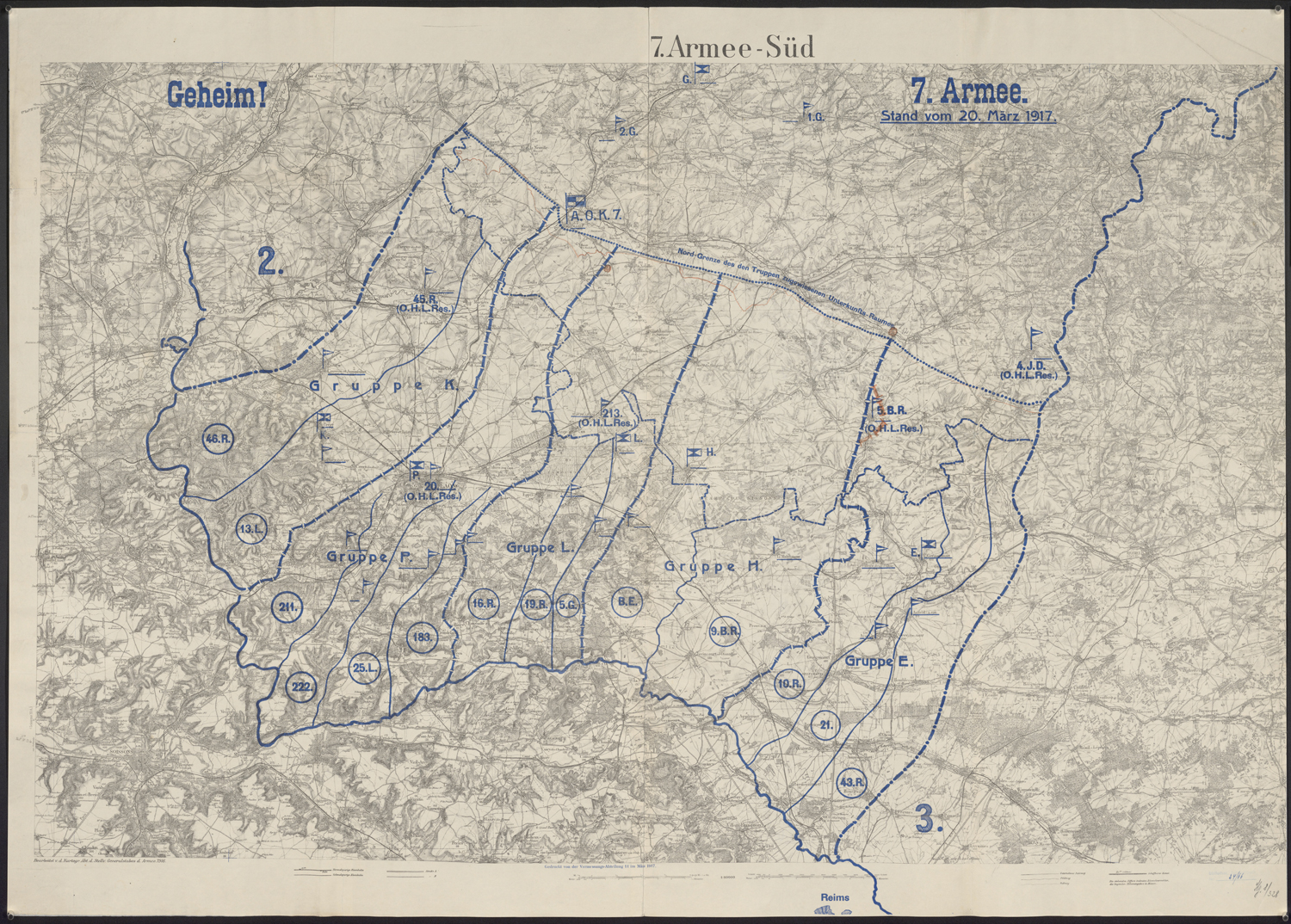 Ordre de bataille allemand sur le Chemin des Dames 