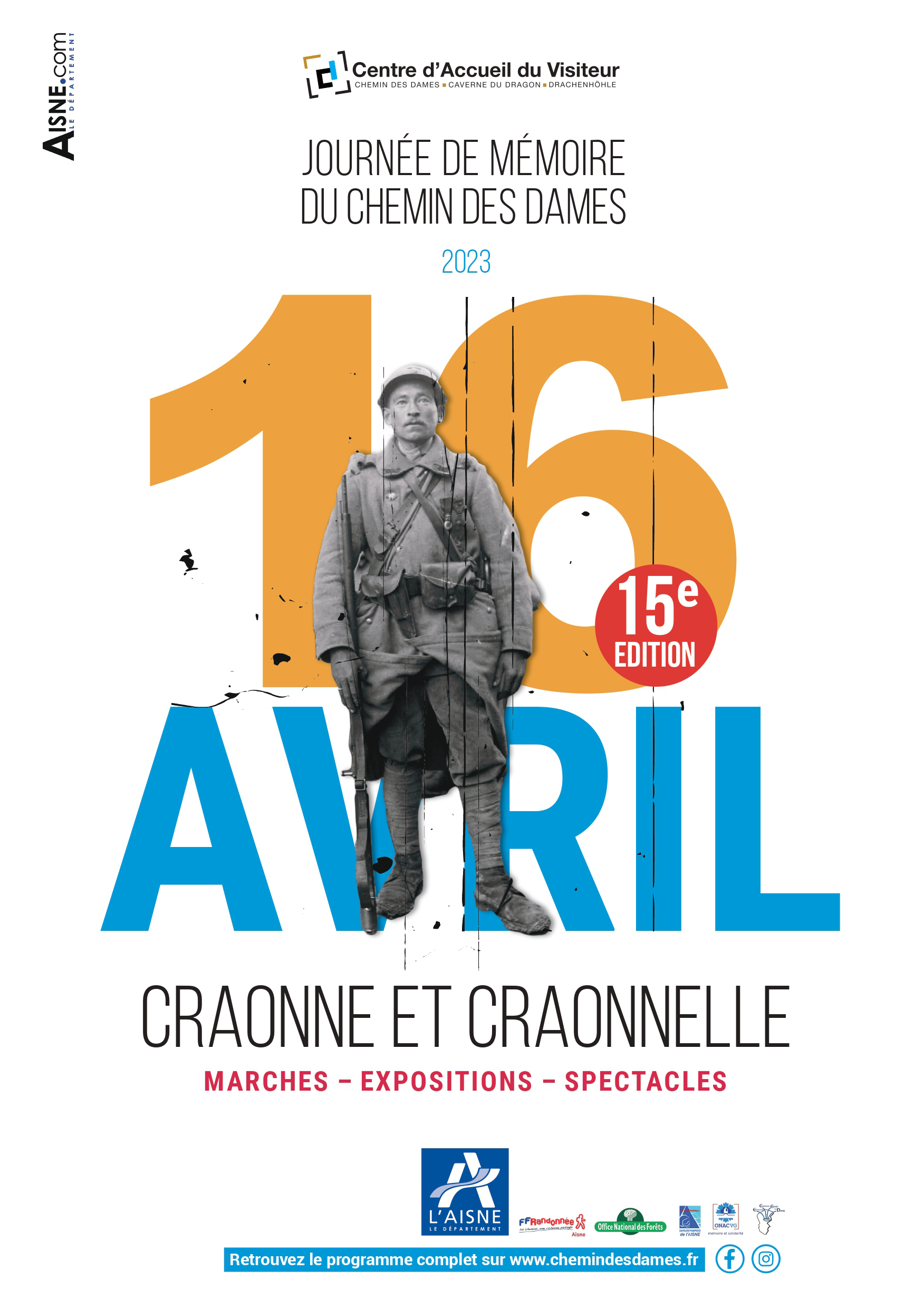 Affiche du 16 avril 2023, Journée de mémoire du Chemin des Dames