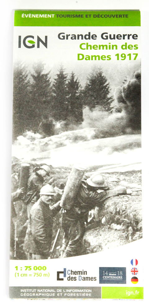 Cartes IGN "Chemin des Dames 1917" en vente à la boutique du Centre d'Accueil du Visiteur du Chemin des Dames