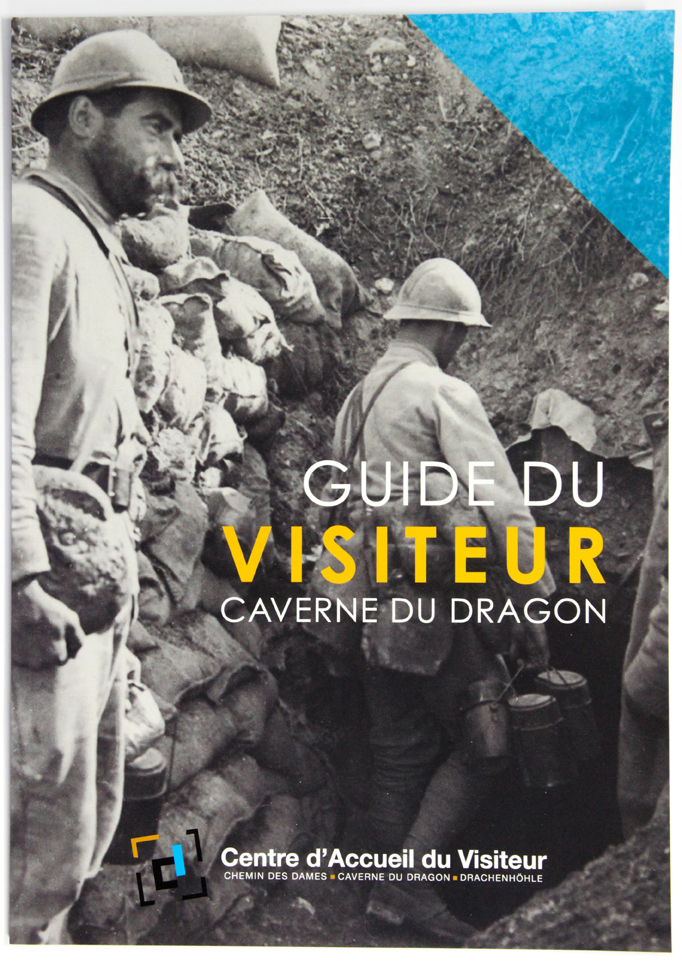 Guide du Visiteur de la Caverne du Dragon en vente à la boutique du Centre d'Accueil du Visiteur du Chemin des Dames