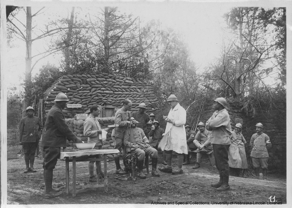 Soldier receiving dental treatment