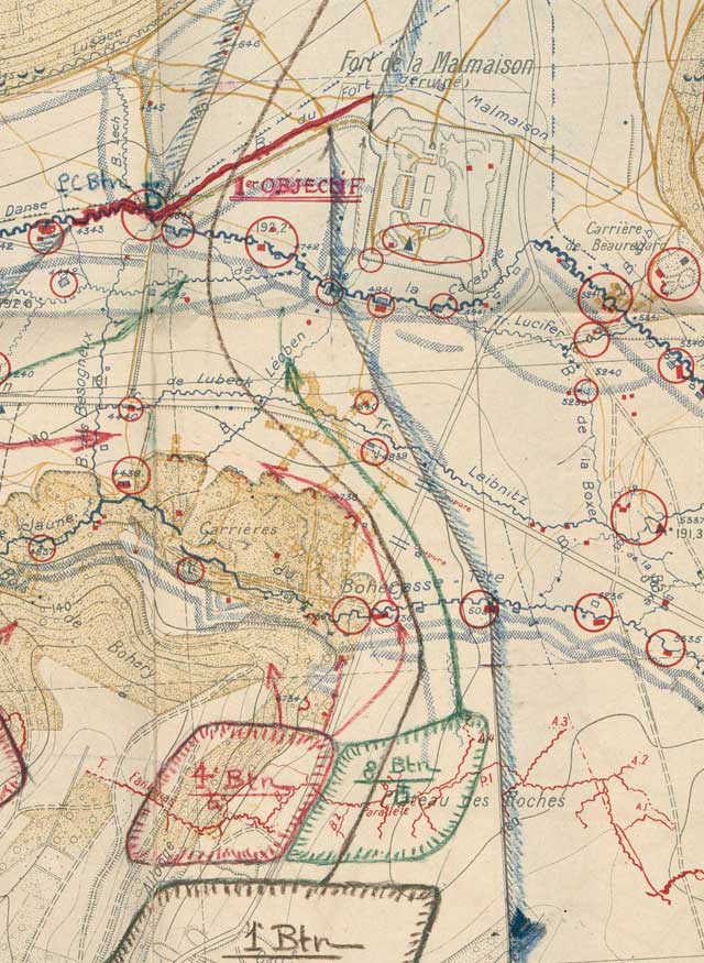 Plan d'attaque du RICM le 23 octobre 1917 