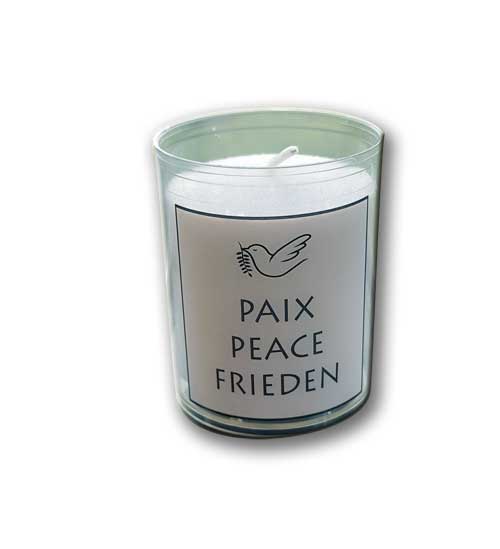 Bougie Paix; en vente à la boutique du Centre d'Accueil du Visiteur du Chemin des Dames