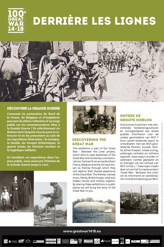 Affiche de l'exposition Great War "Derrière les lignes"