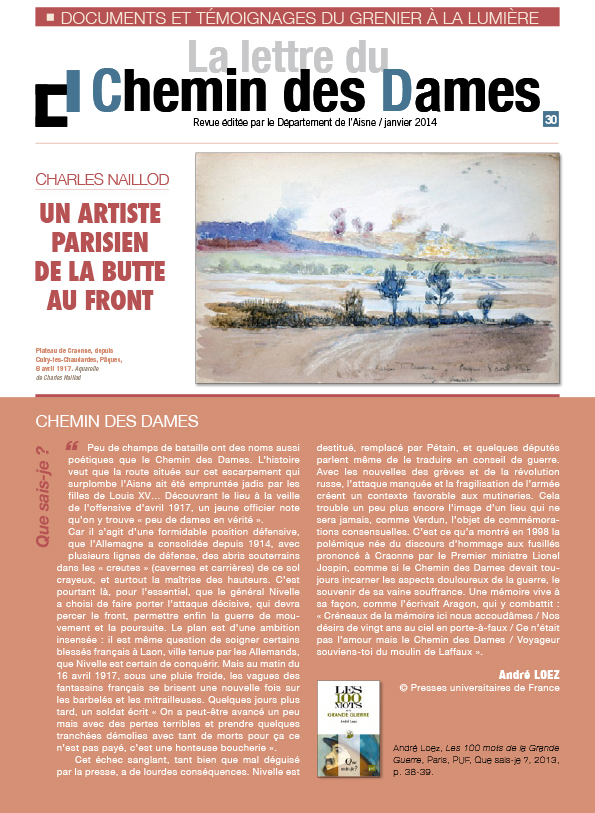 Page de Couverture - Lettre du Chemin des Dames n°30