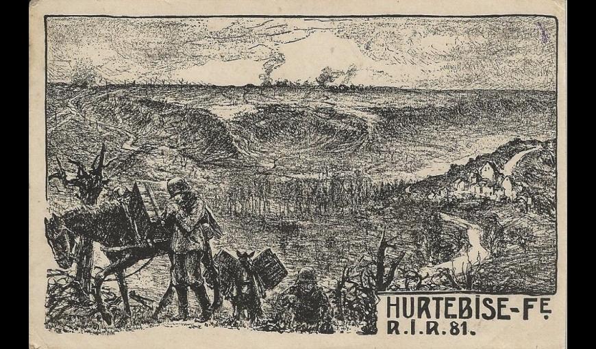 Carte postale allemande WWI < Hurtebise < Aisne < Picardie
