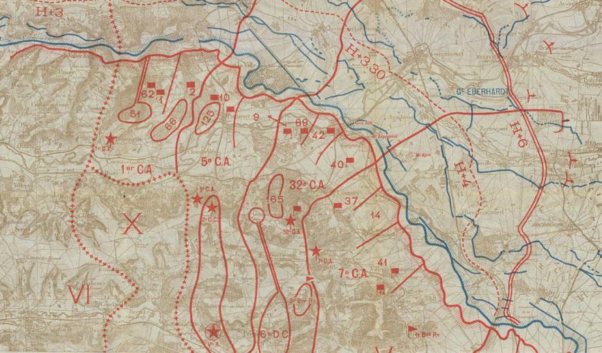 Front offensif de la Ve armée à la date du 15 avril 1917