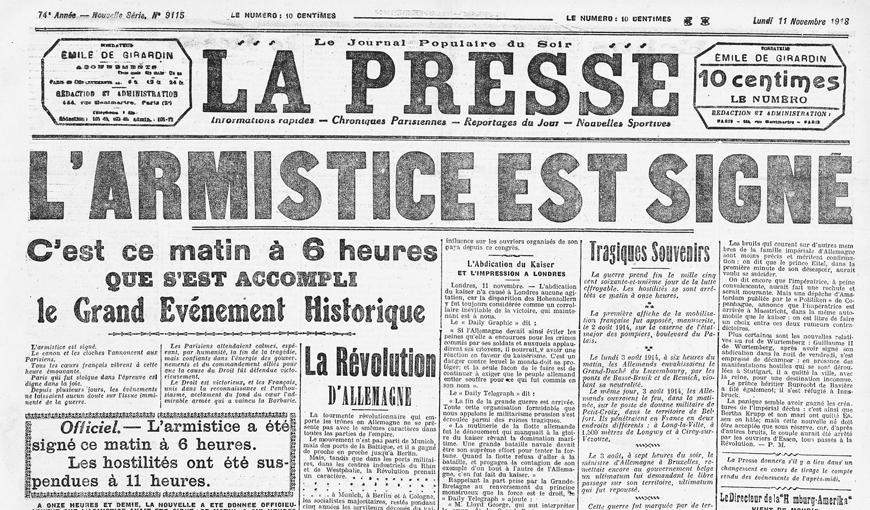 La Presse, journal du soir, 11 novembre 1918 
