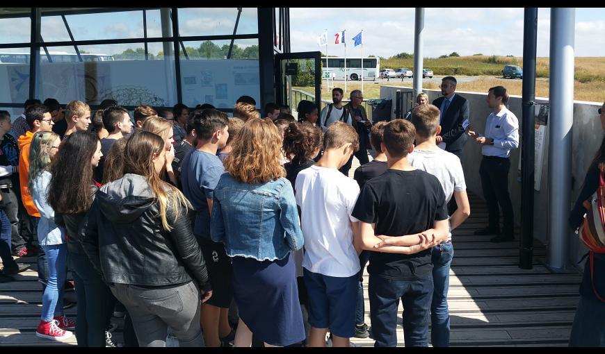 Inauguration du projet QR-Codes/Story-Maps à la Caverne du Dragon, par les 3e du collège de Corbeny (25 juin 2018)