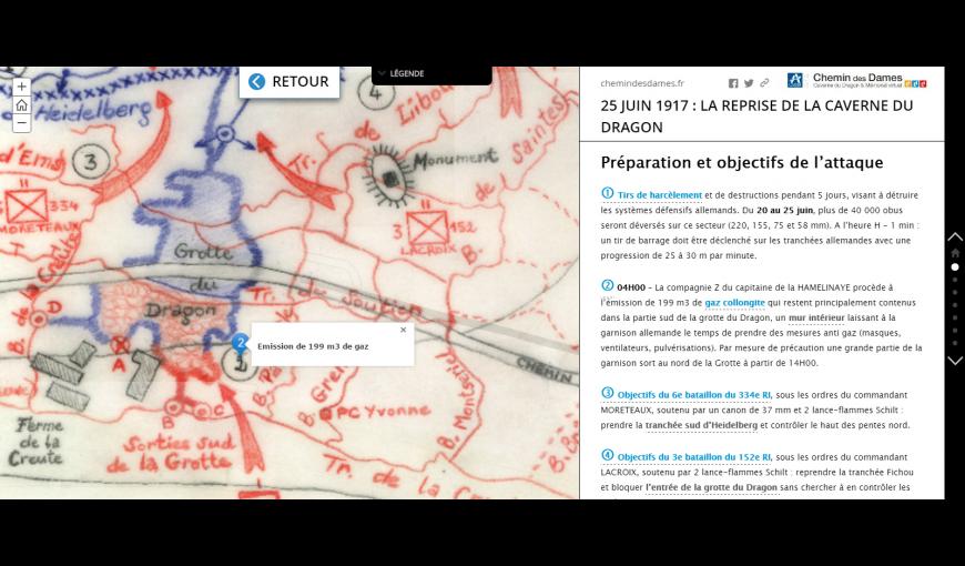 Story-Maps : 25 Juin 1917, la reprise de la Caverne du Dragon
