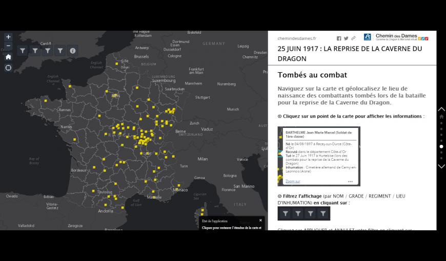 Story-Maps : 25 Juin 1917, la reprise de la Caverne du Dragon