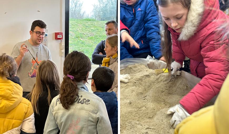 Atelier archéologique au Centre d'Accueil du Visiteur du Chemin des Dames