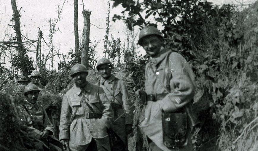 Chasseurs à pieds dans la boue du Chemin des Dames en 1917