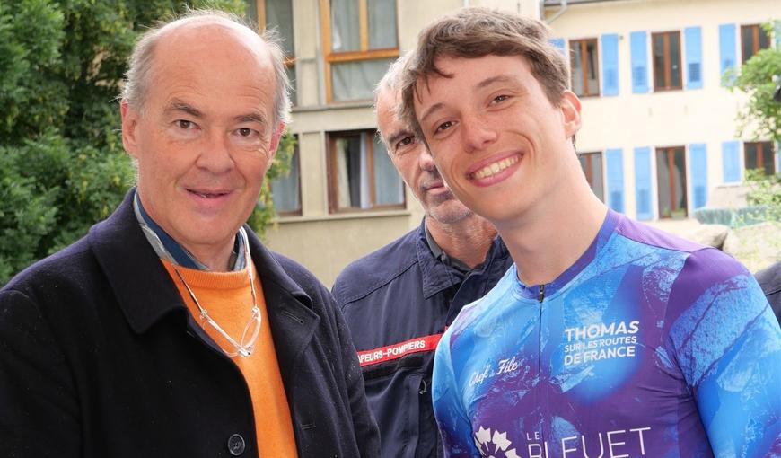 Thomas Vannier lors de son tour de France à vélo, juin 2025