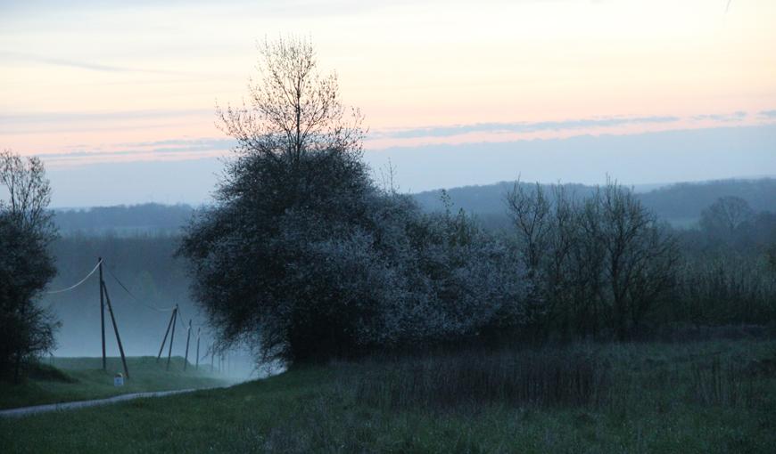 A l'aube sur la route du Chemin des Dames, le 16 avril 2018