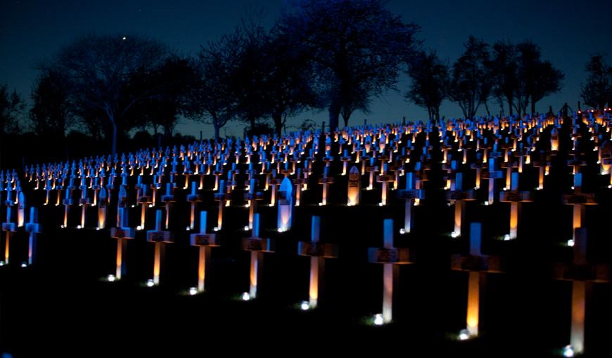 Illumination du cimetière de Craonnelle le 16 avril 2018