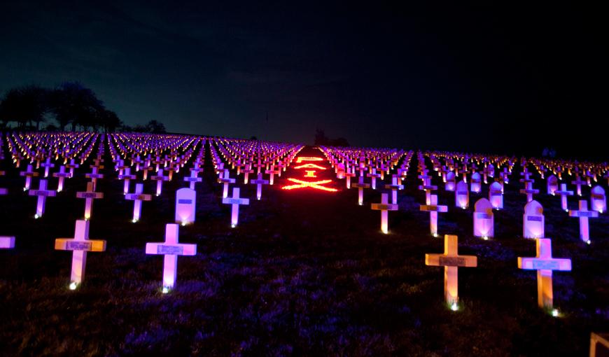 Illumination du cimetière de Craonnelle le 16 avril 2018