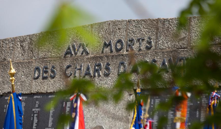 Cérémonie d'hommage aux morts des chars d'assaut à Berry-au-Bac, le 16 avril 2018