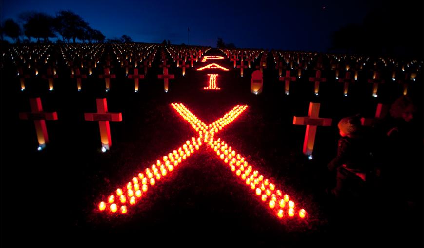 Illumination du cimetière de Craonnelle le 16 avril 2018