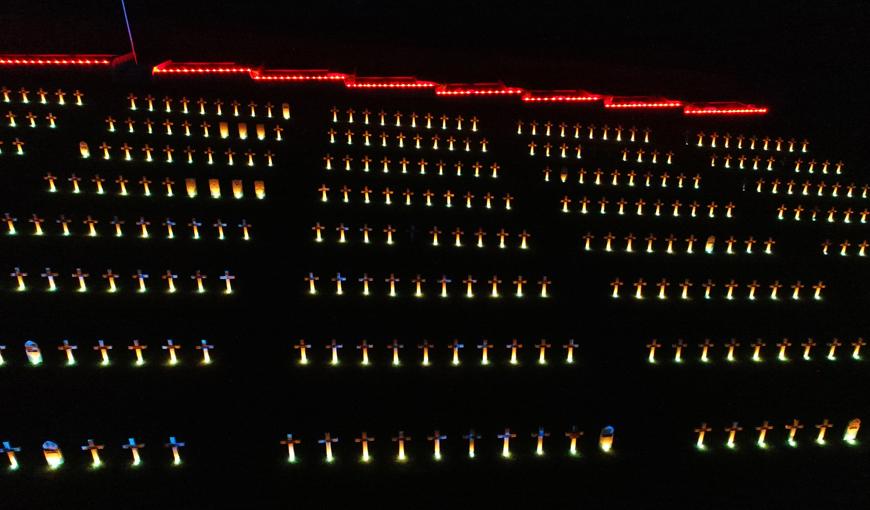 Illumination du cimetière de Craonnelle le 16 avril 2018