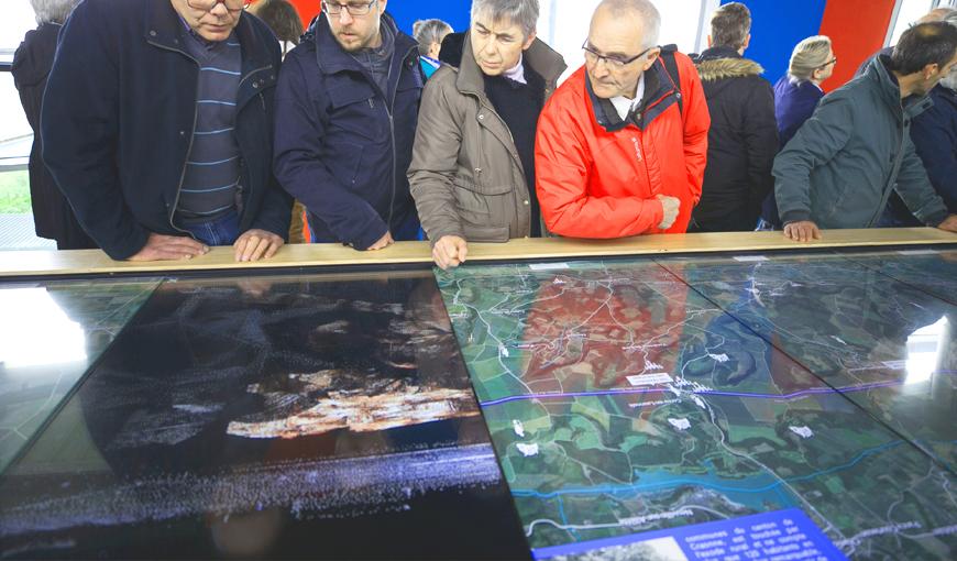 La table numérique XXL au Centre d'Accueil du Visiteur du Chemin des Dames, mai 2019