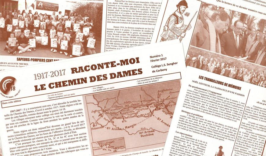 Journal des élèves du collège de Corbeny : "Raconte-moi le Chemin des Dames"