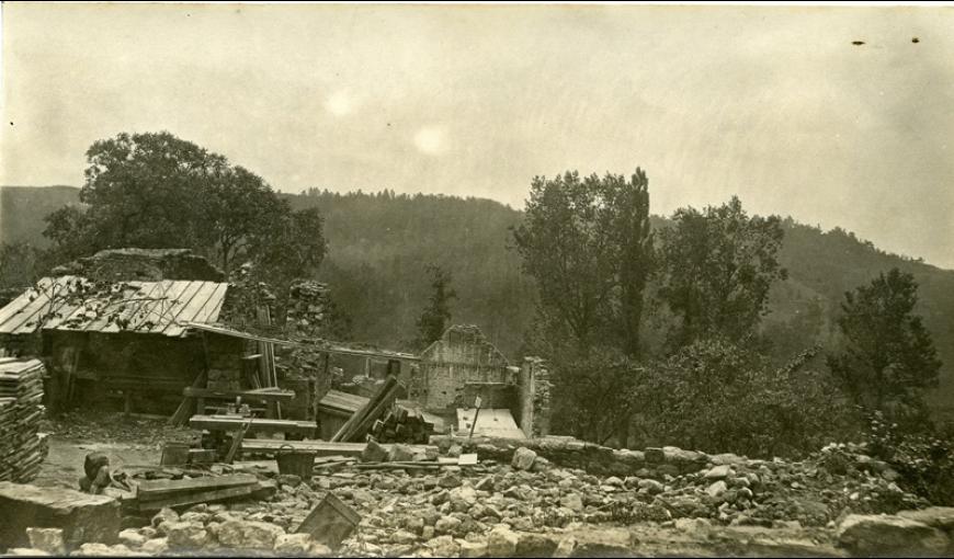Les ruines du village de Troyon, village détruit du Chemin des Dames (Aisne)