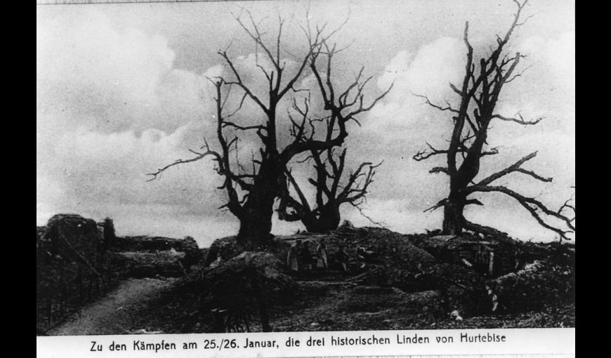 Carte postale allemande présentant la position d'Hurtebise (Chemin des Dames, Aisne)