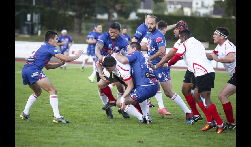 Hommage aux Rugbymen : Match entre l’équipe de rugby la Gendarmerie nationale et l’équipe britannique du 12th Royal Artillery Regiment  à Laon