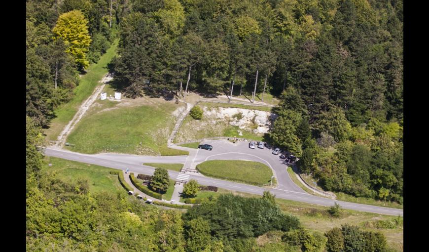 Vue aérienne sur le Chemin des Dames : le plateau de Californie (Aisne)