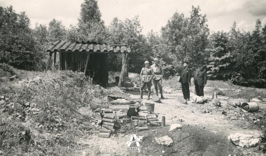 Poste de déminage sur le Chemin des Dames.