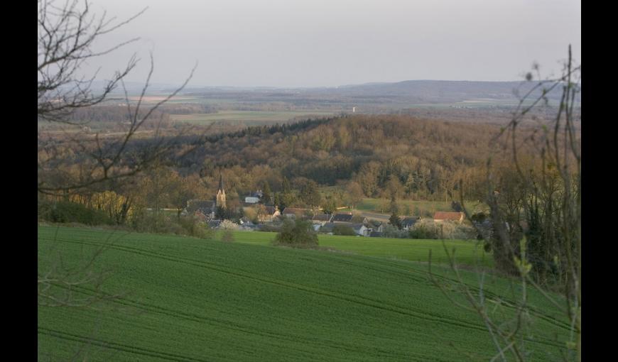 Vue sur le village de Craonne depuis le plateau de californie