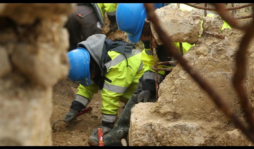 Fouille archéologique sur le parking au nord de la Caverne du Dragon (Aisne)